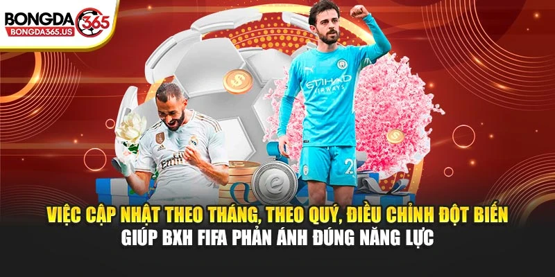 Việc cập nhật theo tháng, theo quý, điều chỉnh đột biến giúp BXH FIFA phản ánh đúng năng lực